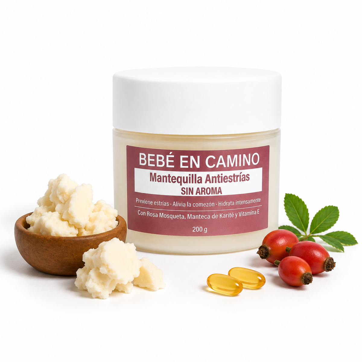 Mantequilla Anti-estrías SIN AROMA│ Bebé en Camino  200g